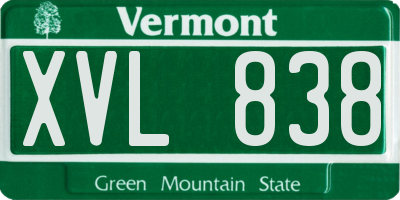 VT license plate XVL838