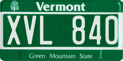 VT license plate XVL840