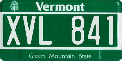 VT license plate XVL841