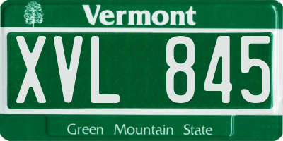 VT license plate XVL845