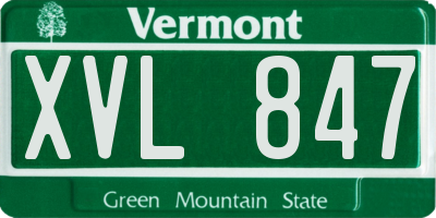 VT license plate XVL847