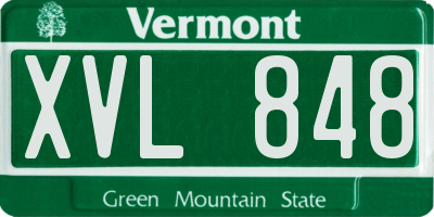 VT license plate XVL848