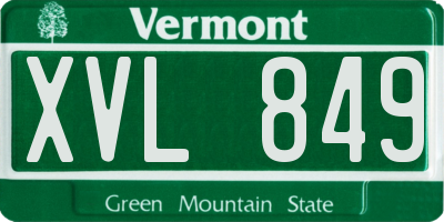 VT license plate XVL849