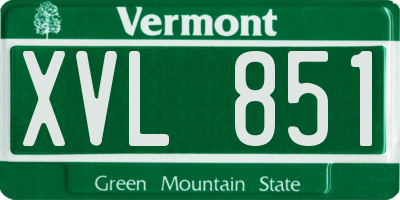 VT license plate XVL851