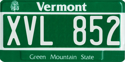 VT license plate XVL852