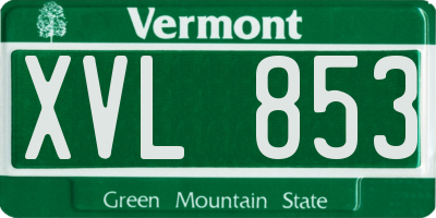 VT license plate XVL853