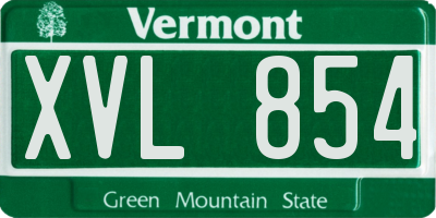 VT license plate XVL854