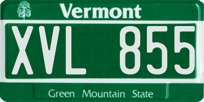 VT license plate XVL855