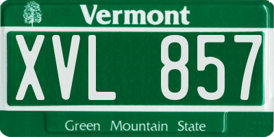 VT license plate XVL857