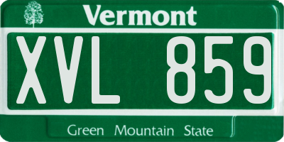 VT license plate XVL859