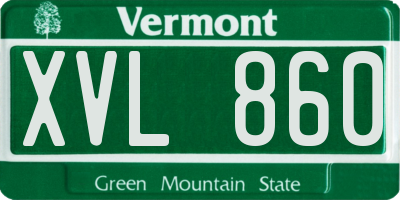 VT license plate XVL860