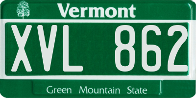VT license plate XVL862