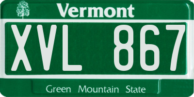 VT license plate XVL867