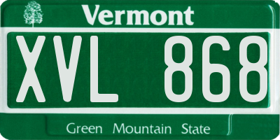 VT license plate XVL868