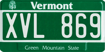 VT license plate XVL869