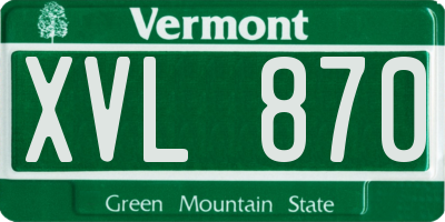 VT license plate XVL870