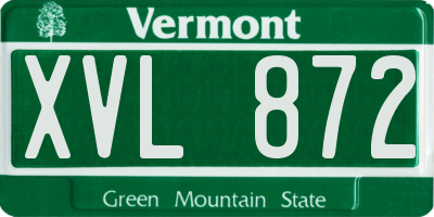 VT license plate XVL872