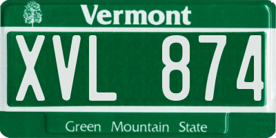 VT license plate XVL874