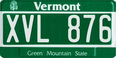 VT license plate XVL876