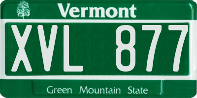 VT license plate XVL877