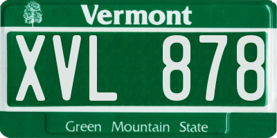 VT license plate XVL878