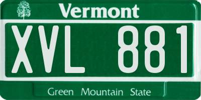 VT license plate XVL881