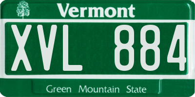 VT license plate XVL884