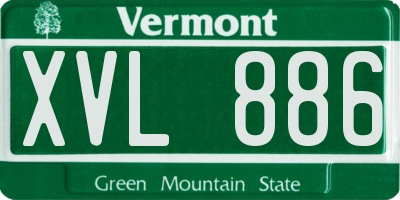 VT license plate XVL886