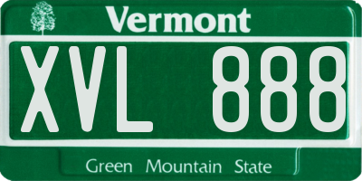 VT license plate XVL888