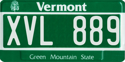 VT license plate XVL889