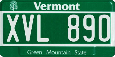 VT license plate XVL890