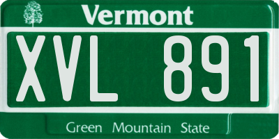 VT license plate XVL891