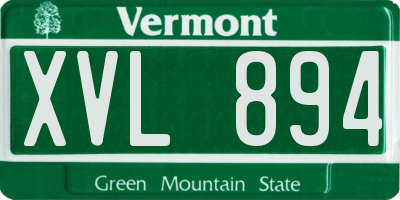 VT license plate XVL894