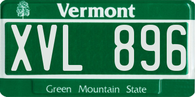 VT license plate XVL896