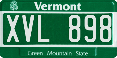 VT license plate XVL898