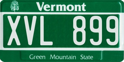 VT license plate XVL899