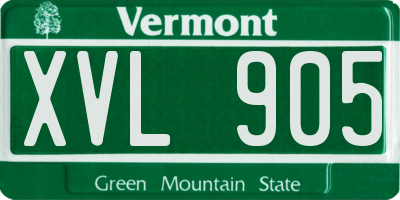 VT license plate XVL905