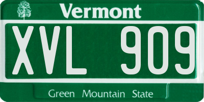 VT license plate XVL909
