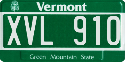 VT license plate XVL910