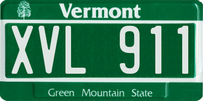 VT license plate XVL911