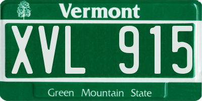 VT license plate XVL915