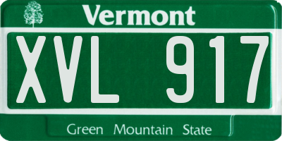 VT license plate XVL917