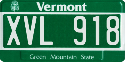 VT license plate XVL918