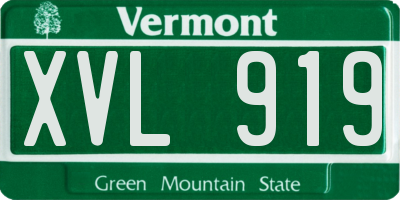 VT license plate XVL919