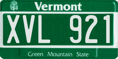 VT license plate XVL921