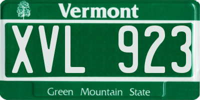 VT license plate XVL923