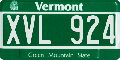 VT license plate XVL924