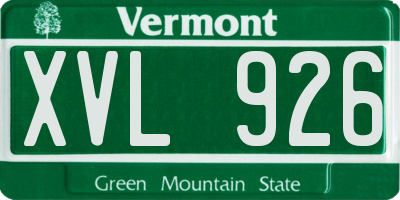 VT license plate XVL926