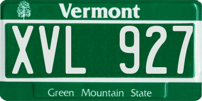 VT license plate XVL927