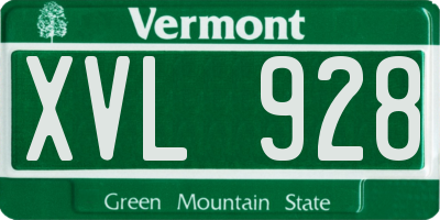 VT license plate XVL928